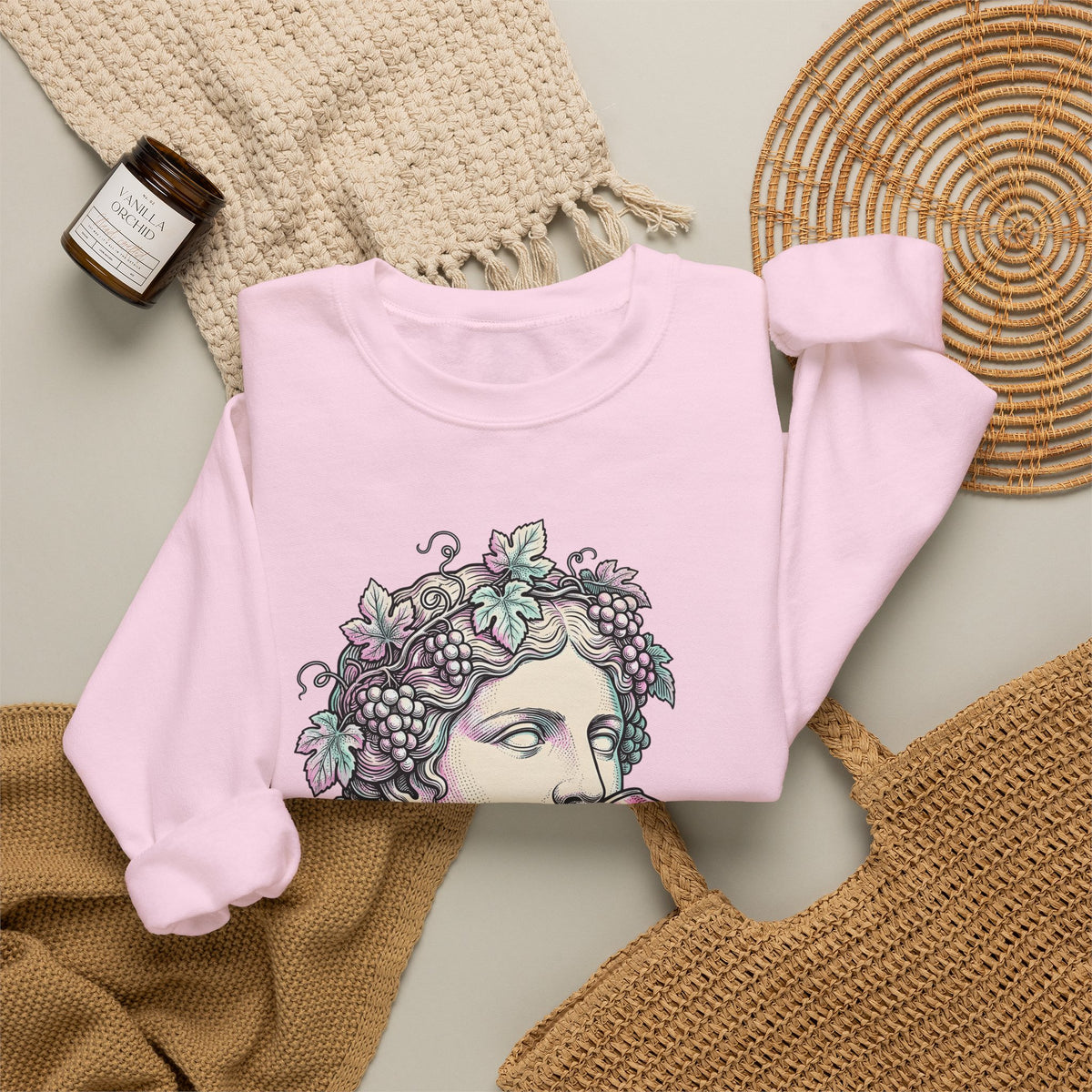 Classical Statue Sweatshirt Greek Art Trend Gift Women Cartoon Sweatshirt Sculpture Sweatshirt Art Fan Comic Sweatshirt Fashion Graphic Hand Drawn Beverage Can