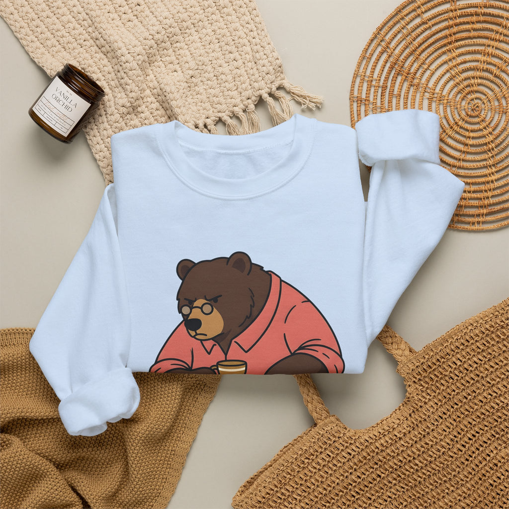 Bear Mocha Sweatshirt Teachers Caffeine Gift Women Illustration Sweatshirt Mocha Sweatshirt Educator Enthusiast Drawing Sweatshirt Caffeine Graphic Doodle
