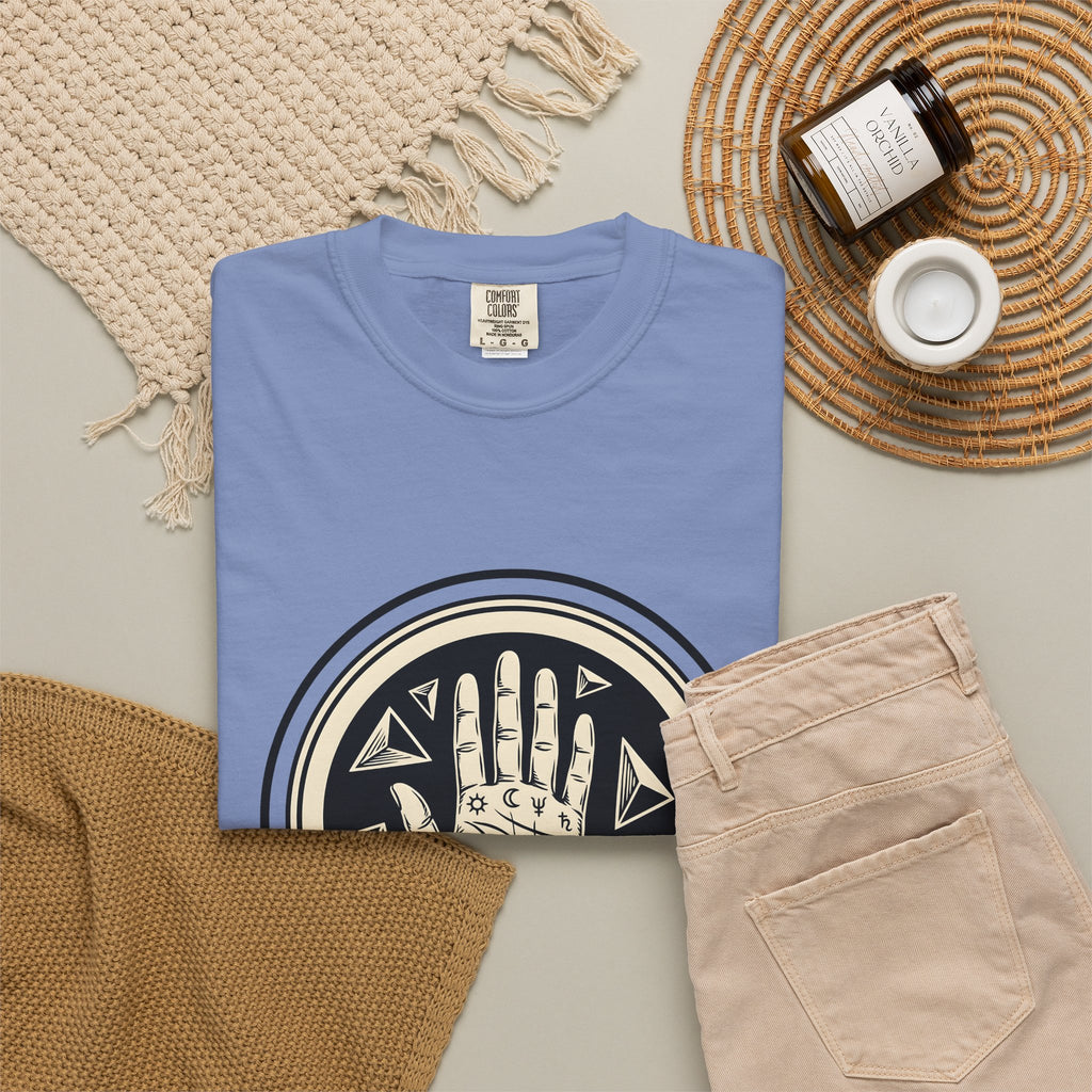 Enchanted Hand T-Shirt Mystical Esoteric Gift Women Folk T-Shirt Magical Hand T-Shirt Occult Fan Primitive T-Shirt Mystical Graphic Antique Polygon