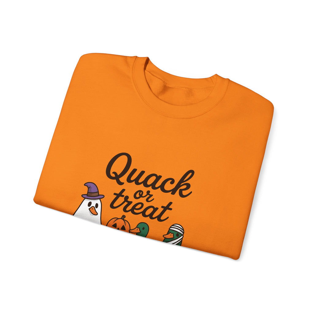 Duck Attire Sweatshirt Halloween Pets Gift Women Animated Sweatshirt Duckling Sweatshirt Spooky Fan Cartoon Sweatshirt Animal Graphic Hand Drawn Jack O Lantern