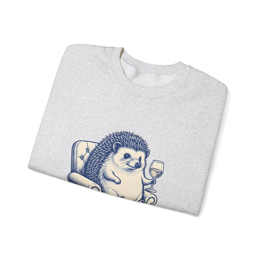 Hedgehog Seat Cute Pet Gift Sketch Hedgehog Adorable Fan Hedgehog Drawing Retro Wine Cup Sweatshirt