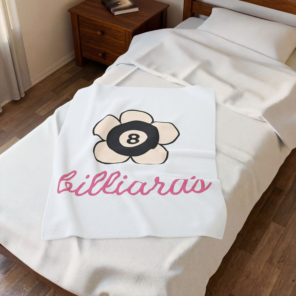 Eight Ball Flower Billiards Plants Gift Modern Magic Flower Pool Fan Artistic Floral Antique Blanket