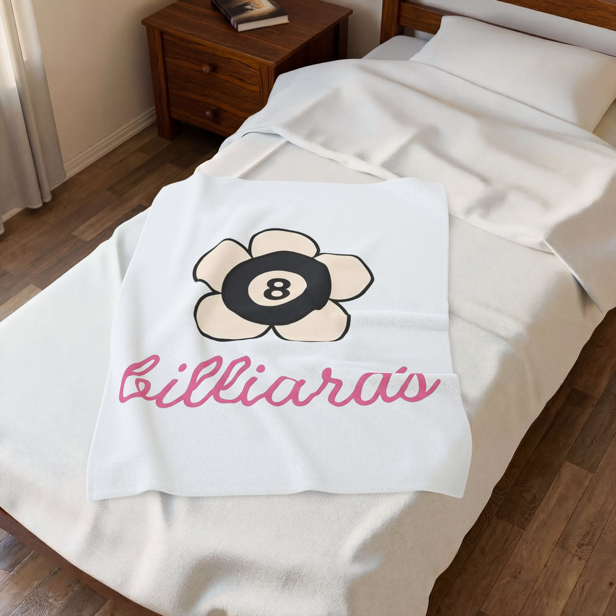 Eight Ball Flower Billiards Plants Gift Modern Magic Flower Pool Fan Artistic Floral Antique Blanket