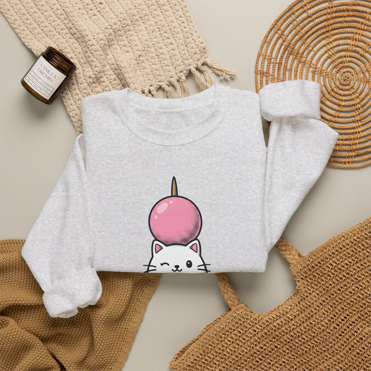 Feline Mochi Cat Snack Gift Adorable Cat Cat Fan Kitty Food Comic Sweet Candy Sweatshirt