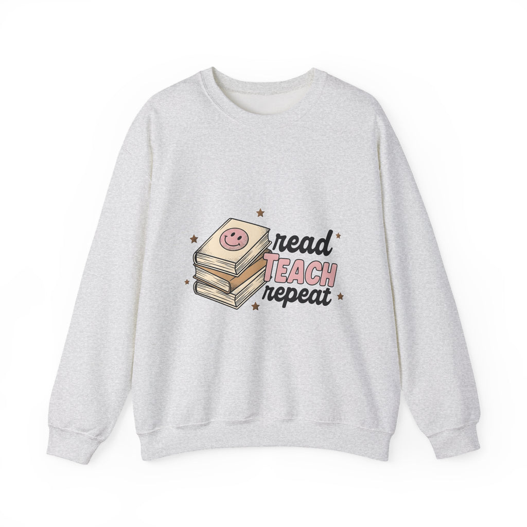 Stacked Books Teachers Reading Gift Cartoon Book Pile Educator Enthusiast Comic Literacy Retro Sweatshirt