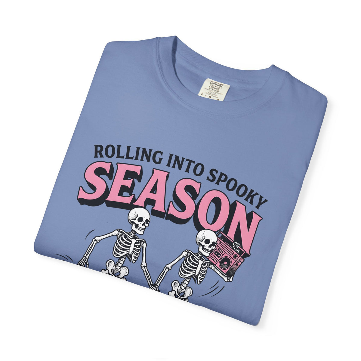 Skull Roller Skate T-Shirt Halloween Celebration Gift Women Vintage T-Shirt Roller Skating T-Shirt Spooky Fan Retro T-Shirt