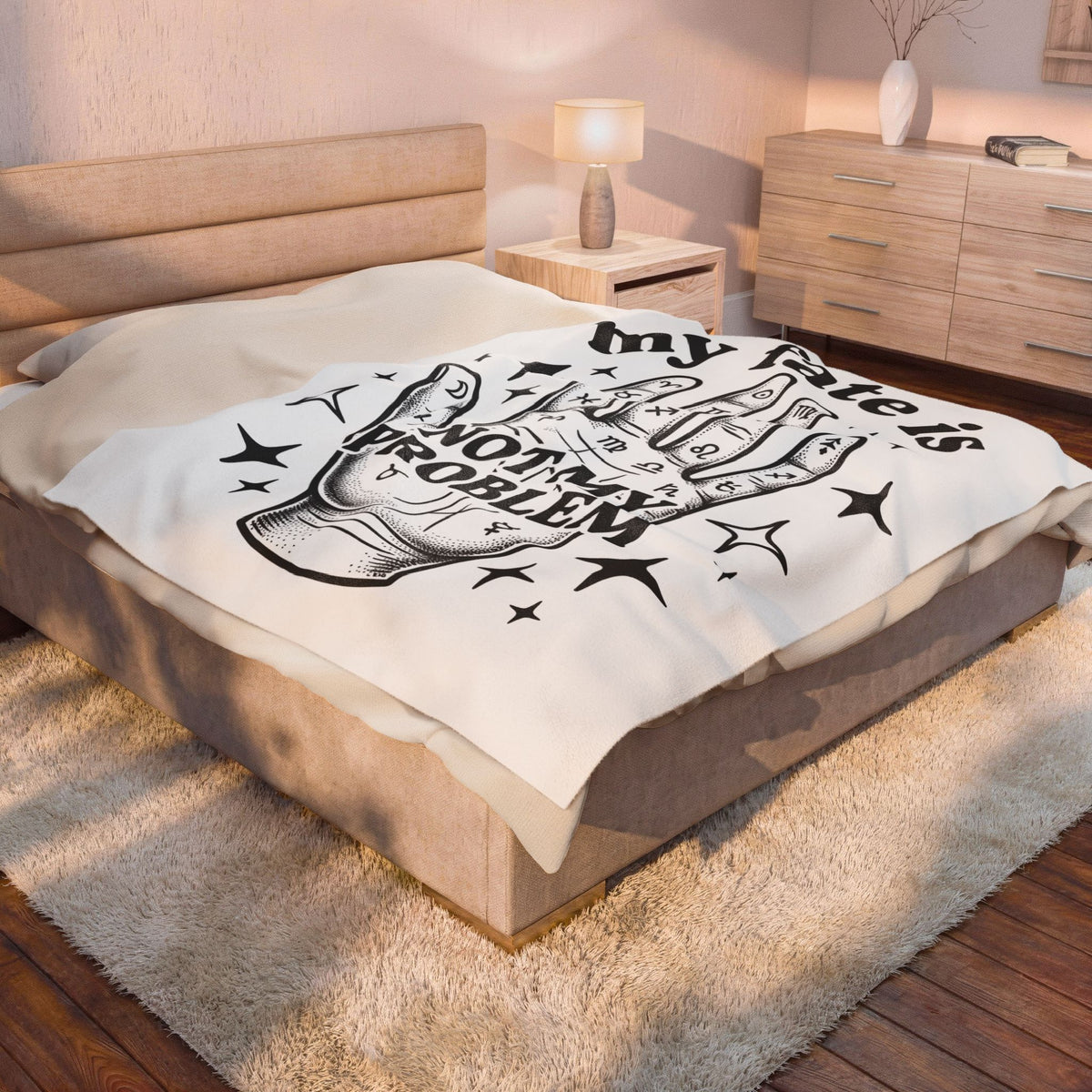 Palmistry Palm Blanket Boho Chic Celestial Gift Women Metaphysical Blanket Palm Reading Blanket Hippie Fan Spiritual Blanket Astrology Graphic
