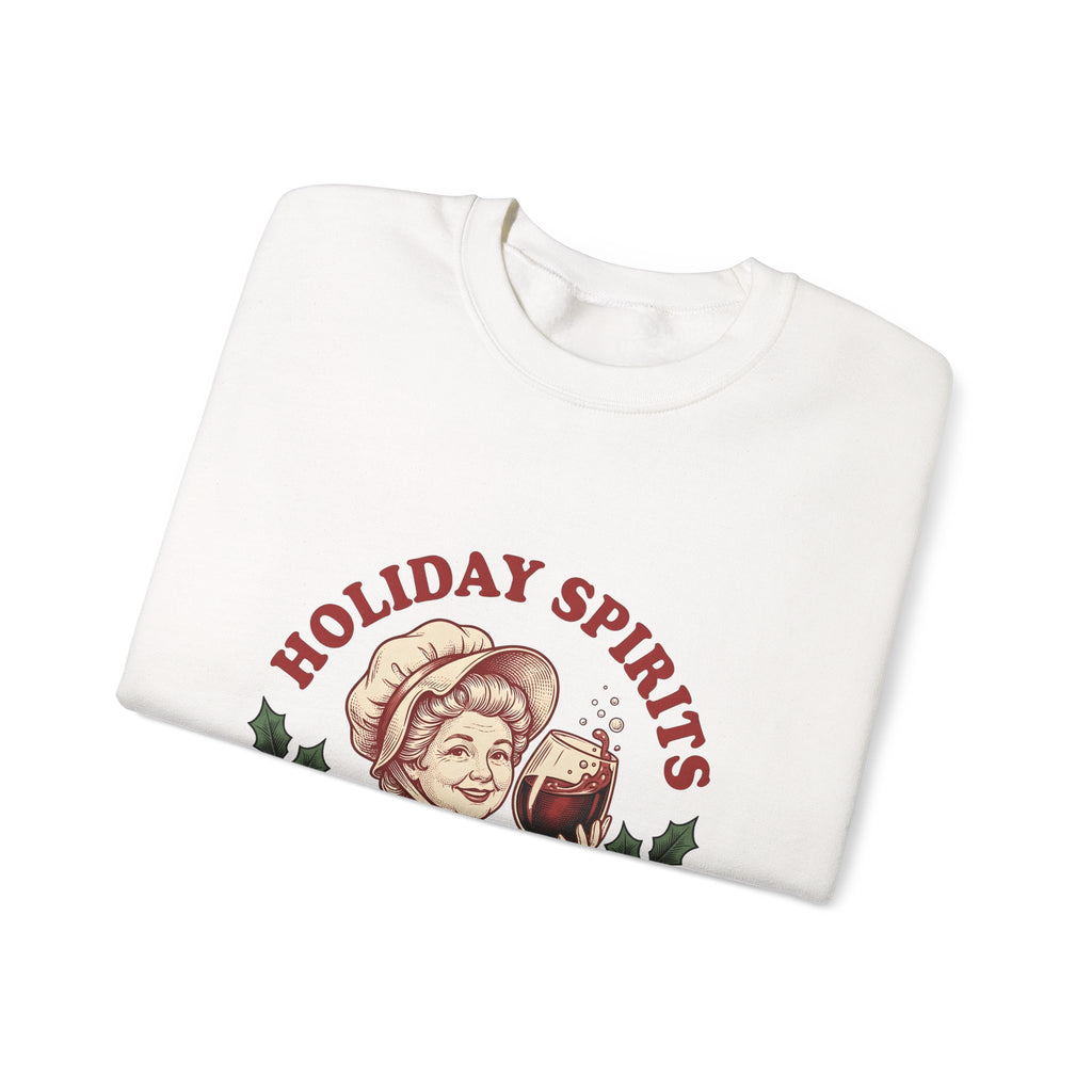Cheerful Woman Wine Sweatshirt Christmas Fun Gift Women Cartoon Sweatshirt Wine Sweatshirt Xmas Fan Comic Sweatshirt Humor Graphic Line Art Winter Greenery