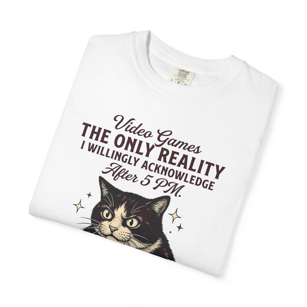 Cat Gamer T-Shirt Cat Consoles Gift Women Cartoon T-Shirt Gamer T-Shirt Cat Fan Feline T-Shirt Console Graphic Doodle Joystick T-Shirt
