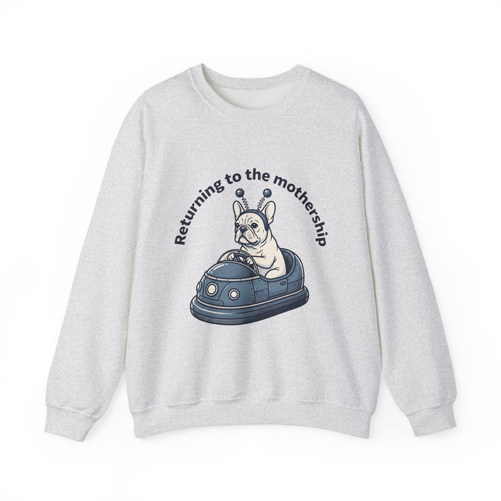 French Bulldog Rocket Sweatshirt Dog Jokes Gift Women Cartoon Sweatshirt Frenchie Sweatshirt Dog Fan Toon Sweatshirt Funny Graphic Vintage Satellite Sweatshirt