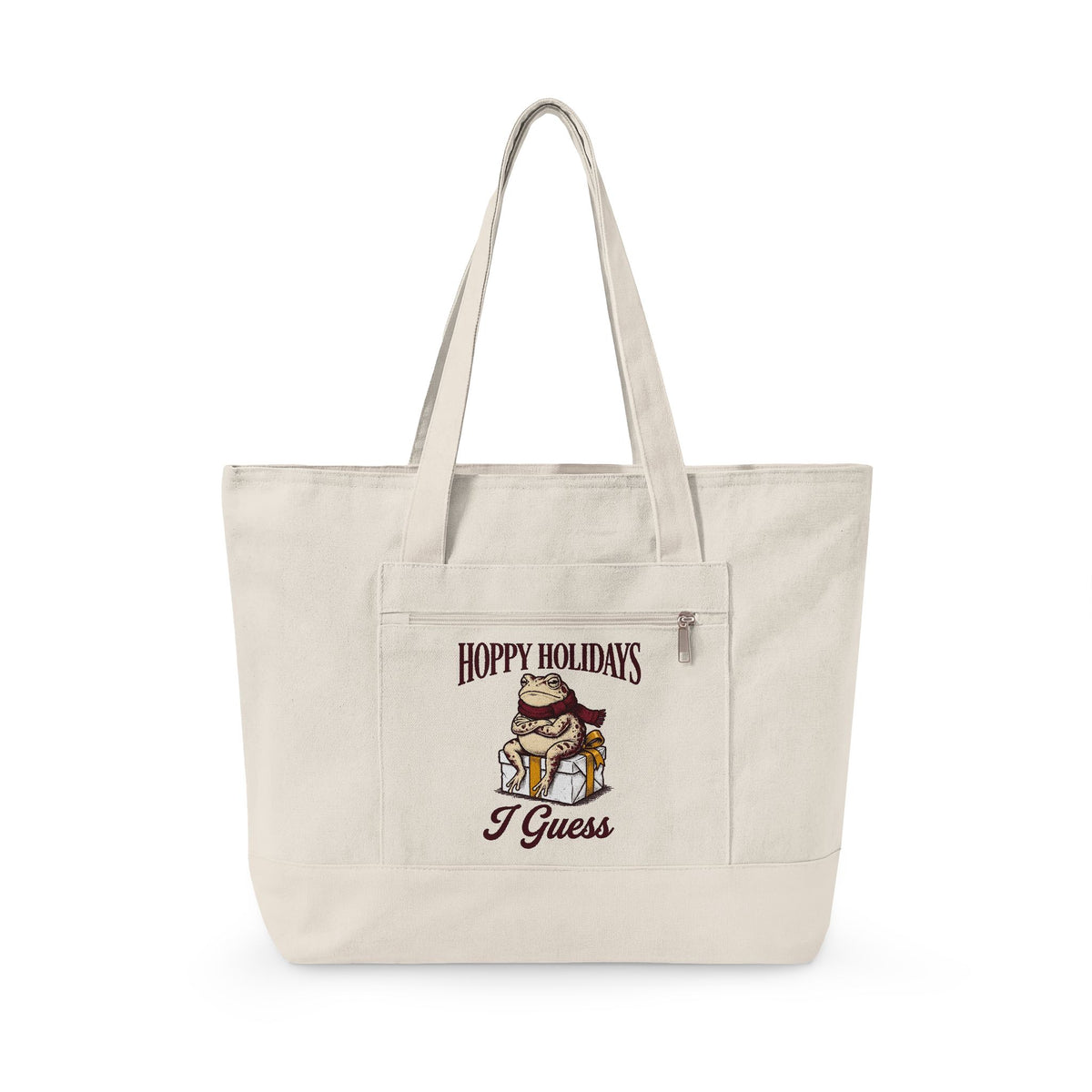 Frog Keepsake Tote Bag Christmas Critters Gift Women Traditional Tote Bag Toad Tote Bag Xmas Fan Hand Drawn Tote Bag Creature Graphic Outline Muffler