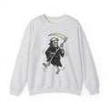Reaper Skull Sweatshirt Halloween Cranium Gift Women Animated Sweatshirt Grim Reaper Sweatshirt Horror Fan Death Skull Graphic Sweatshirt Old School Sickle