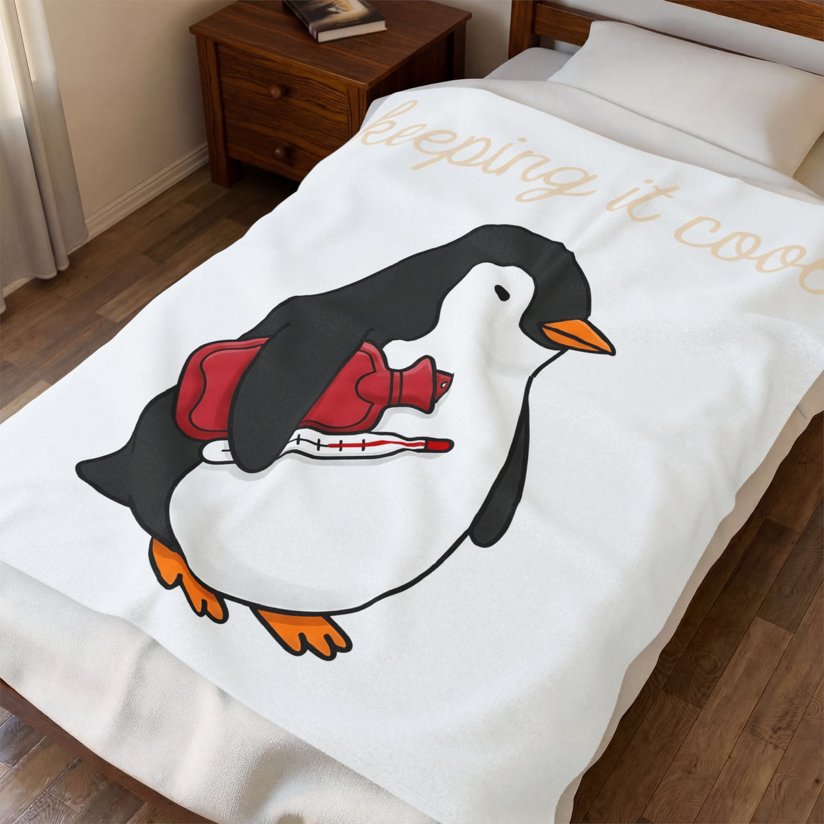 Penguin Nurse Blanket Nurse Wildlife Gift Women Comic Blanket Penguin Blanket Nursing Enthusiast Cartoon Blanket Wildlife Graphic Simple
