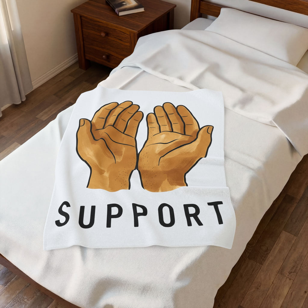 Open Palms Blanket Support Thanks Gift Women Sketch Blanket Hands Blanket Caregiver Enthusiast Drawing Illustration Gratitude Graphic Simple