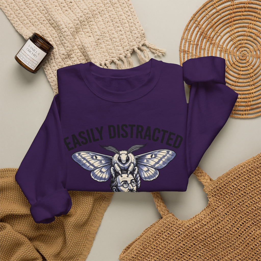 Winged Cryptid Sweatshirt Funny Life Science Gift Women Retro Sweatshirt Mothman Sweatshirt Humor Fan Vintage Sweatshirt Biology Graphic Line Art Open Novel