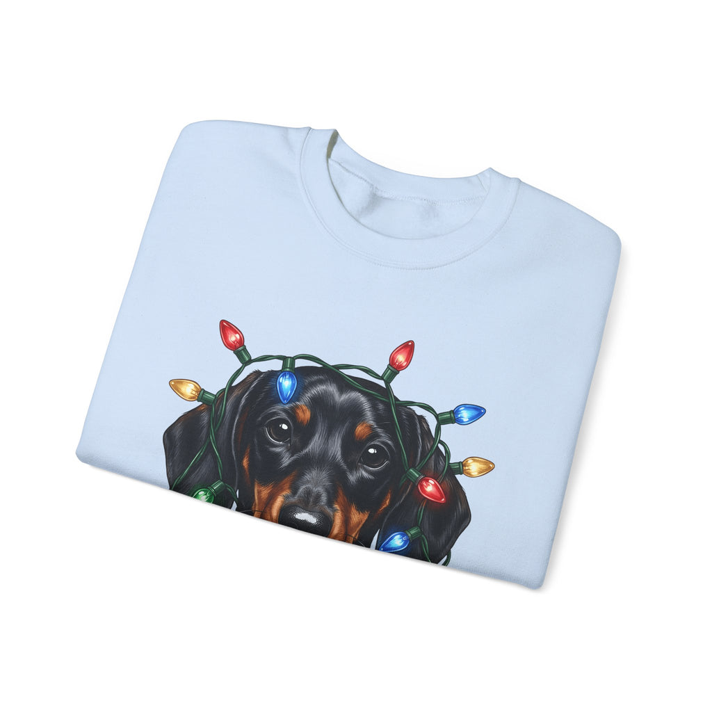 Dachshund Dog Sweatshirt Dog Holiday Gift Women Realistic Sweatshirt Wiener Dog Sweatshirt Dog Fan Photorealistic Sweatshirt Christmas Graphic Hand Drawn