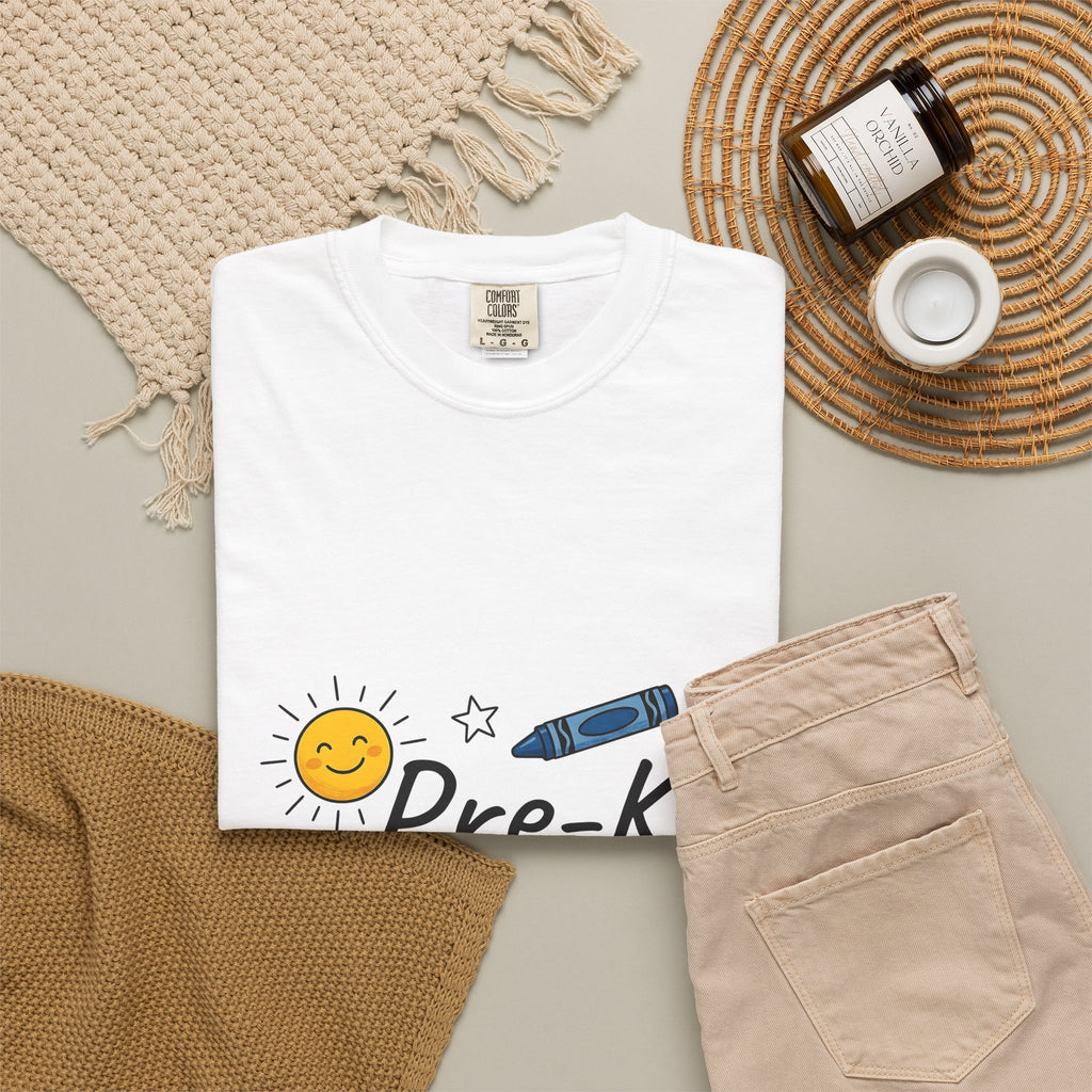 School Items T-Shirt Teacher Kindergarten Gift Women Line Art T-Shirt School Supplies T-Shirt Educator Enthusiast Illustration T-Shirt Preschool
