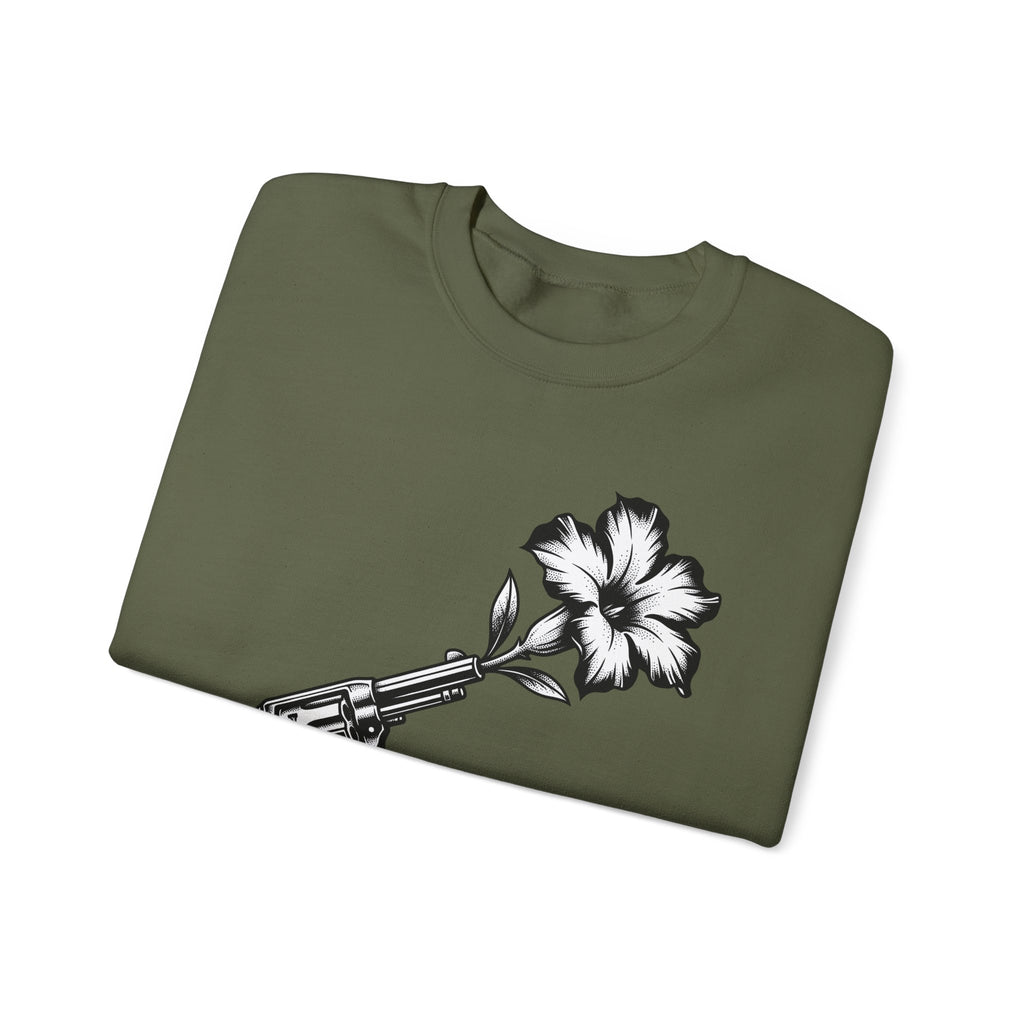 Revolver Flower Sweatshirt Cowgirl Western Gift Women Tattoo Sweatshirt Gunflower Sweatshirt Rodeo Fan Traditional Sweatshirt Country Graphic Vintage Hibiscus