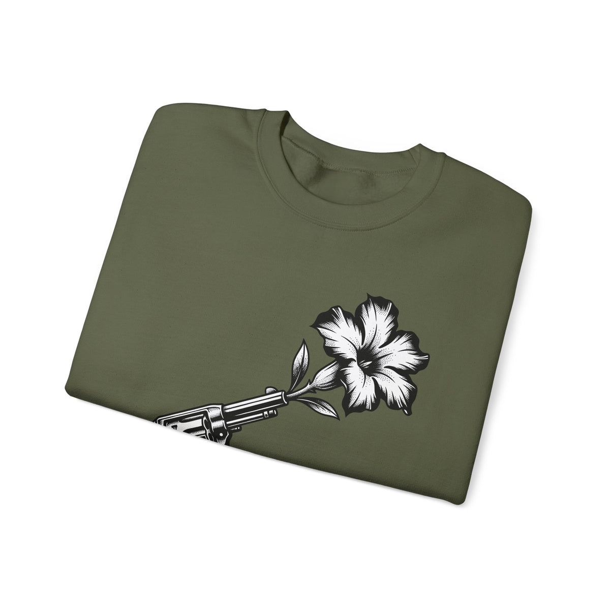 Revolver Flower Sweatshirt Cowgirl Western Gift Women Tattoo Sweatshirt Gunflower Sweatshirt Rodeo Fan Traditional Sweatshirt Country Graphic Vintage Hibiscus