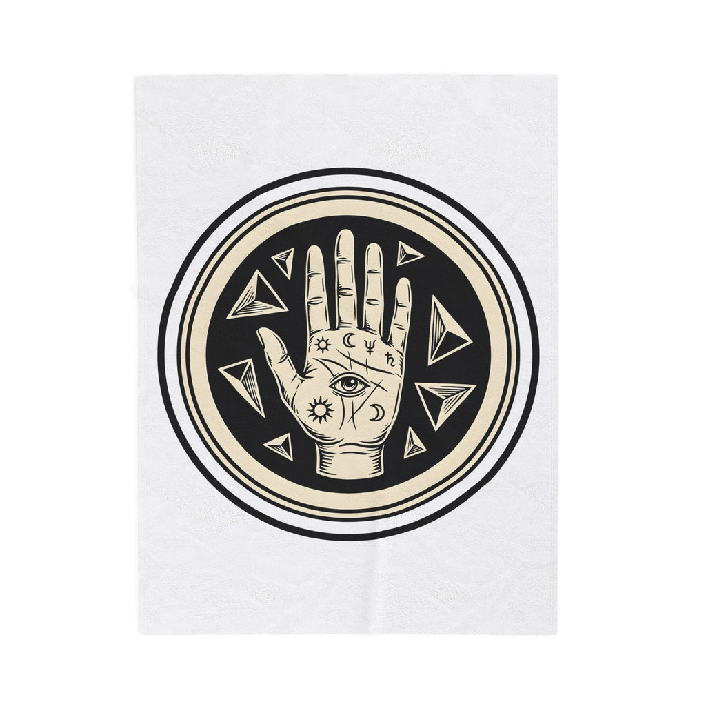 Enchanted Hand Blanket Mystical Esoteric Gift Women Folk Blanket Magical Hand Blanket Occult Fan Primitive Blanket Mystical Graphic Antique Polygon