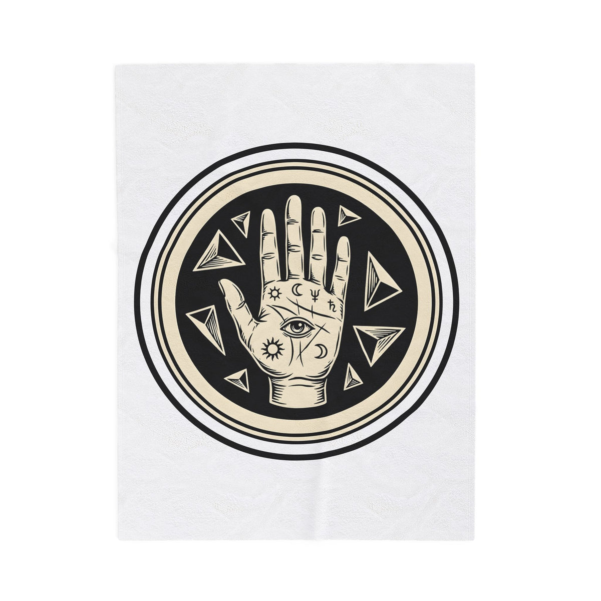 Enchanted Hand Blanket Mystical Esoteric Gift Women Folk Blanket Magical Hand Blanket Occult Fan Primitive Blanket Mystical Graphic Antique Polygon
