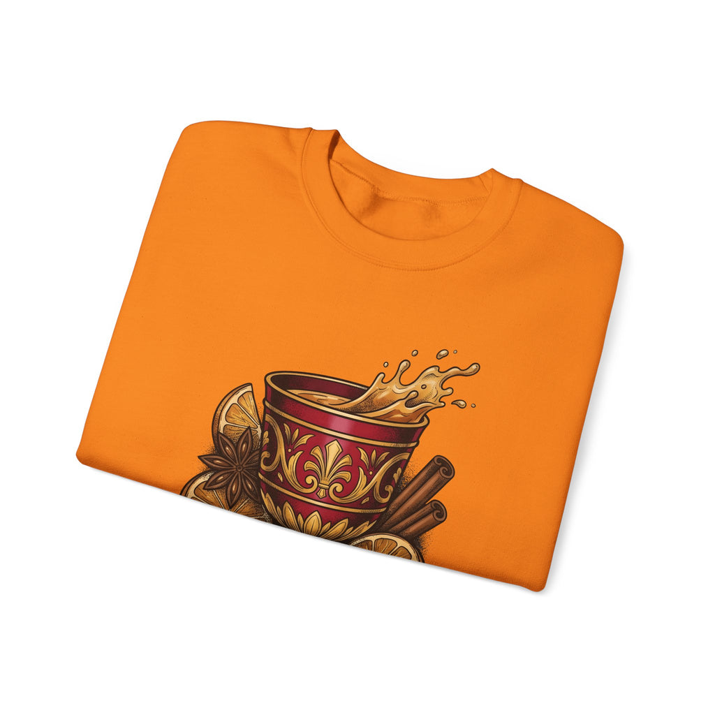 Hot Spiced Drink Holiday Yuletide Gift Farmhouse Mulled Wine Christmas Fan Rustic Winter Outline Sweatshirt