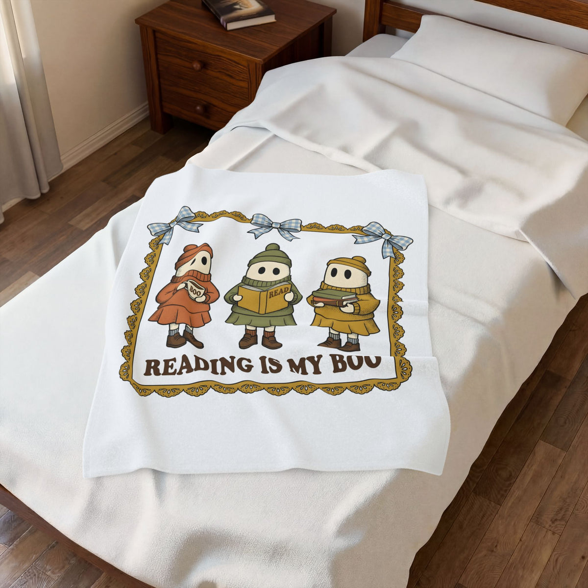 Phantom Reader Blanket Teachers Fright Gift Women Adorable Blanket Bookworm Blanket Educator Enthusiast Cute Blanket Horror Graphic Classic