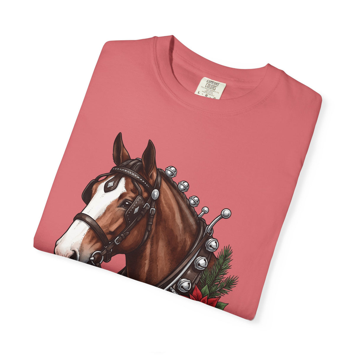 Horse Head T-Shirt Christmas Horse Gear Gift Women Lifelike T-Shirt Stallion T-Shirt Christmas Fan Realistic T-Shirt Equestrian Graphic Retro