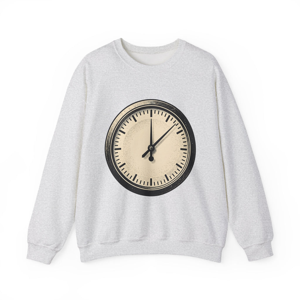 Analog Clock Sweatshirt Sports Encouragement Gift Women Aged Sweatshirt Timepiece Sweatshirt Athlete Fan Vintage Sweatshirt Motivational Graphic Clean Clock