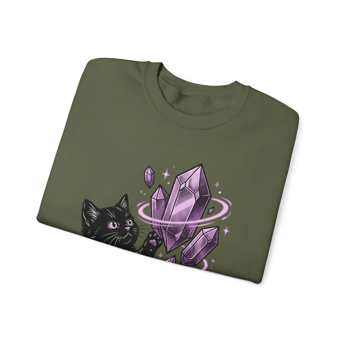 Dark Cat Sweatshirt Cat Occult Gift Women Spiritual Sweatshirt Black Cat Sweatshirt Feline Fan Mystical Graphic Sweatshirt Old School Minerals Sweatshirt