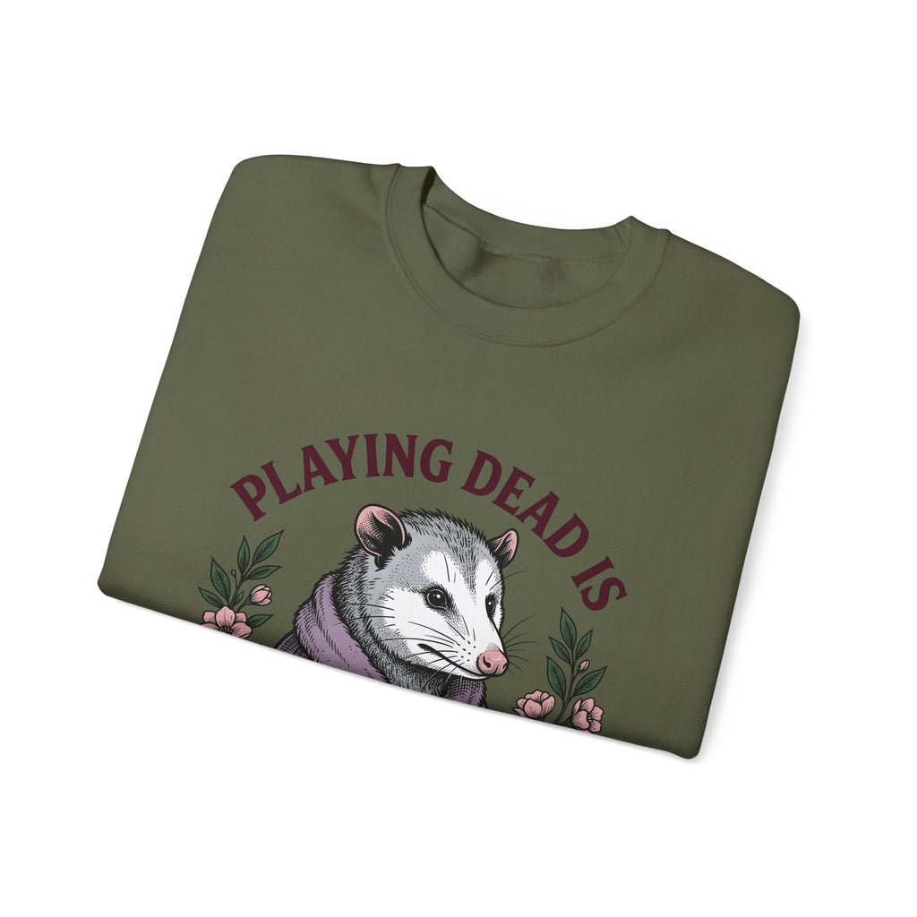 Possum Possum Critter Gift Line Opossum Possum Fan Drawing Old Fashioned Flower Bouquet Sweatshirt