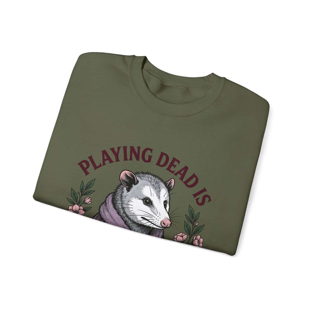 Possum Possum Critter Gift Line Opossum Possum Fan Drawing Old Fashioned Flower Bouquet Sweatshirt