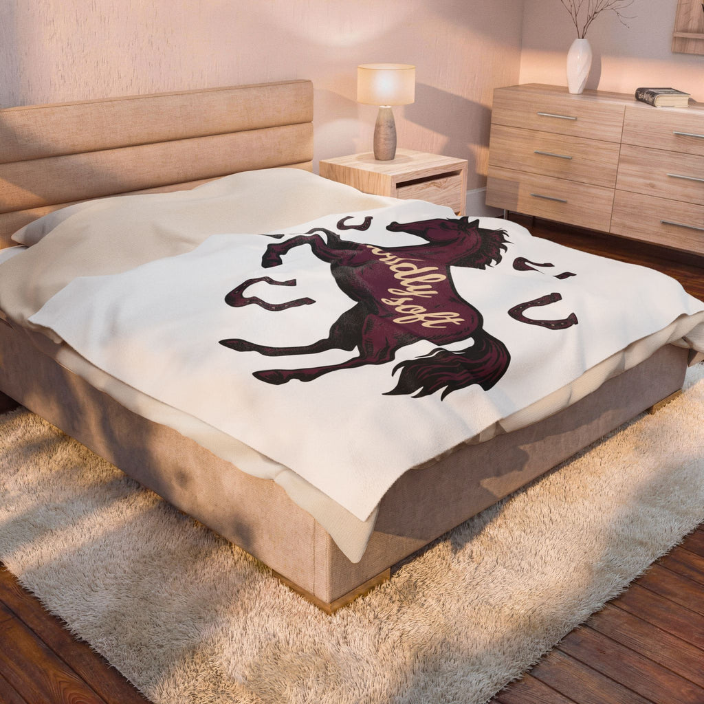 Horse Design Blanket Boho Chic Ranch Gift Women Classic Blanket Equine Blanket Hippie Fan Vintage Blanket Western Graphic Doodle Horseshoe Blanket