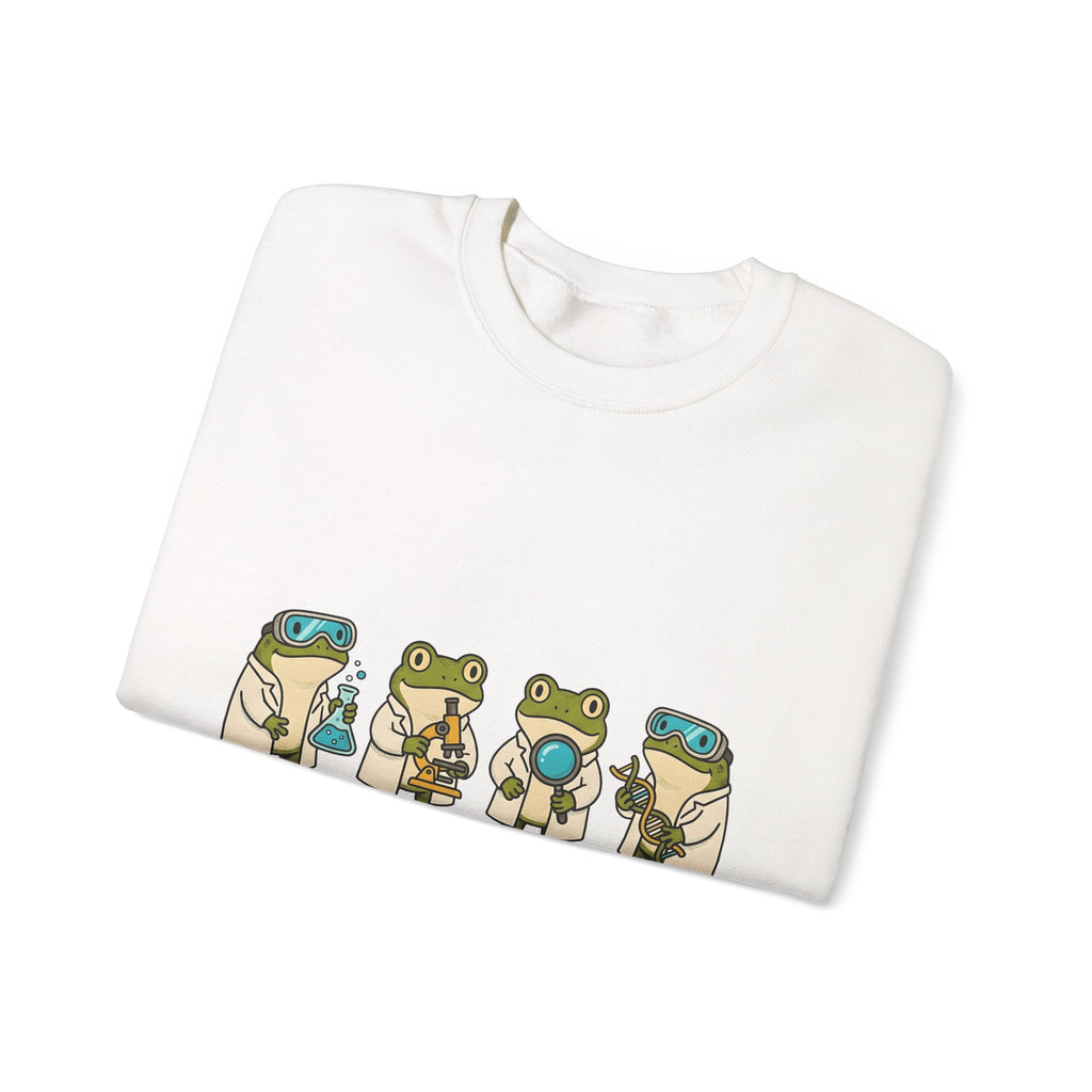 Frog Scientist Sweatshirt Teachers Science Gift Women Cartoon Sweatshirt Toad Sweatshirt Educator Enthusiast Comic Sweatshirt Scientific Graphic Hand Drawn Lab