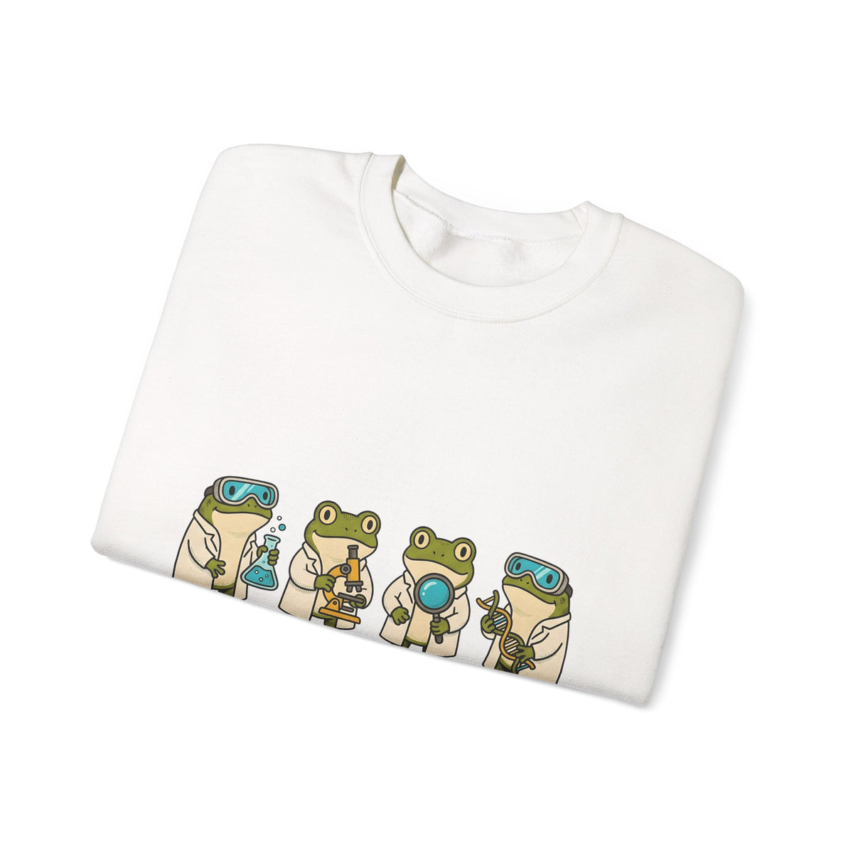 Frog Scientist Sweatshirt Teachers Science Gift Women Cartoon Sweatshirt Toad Sweatshirt Educator Enthusiast Comic Sweatshirt Scientific Graphic Hand Drawn Lab