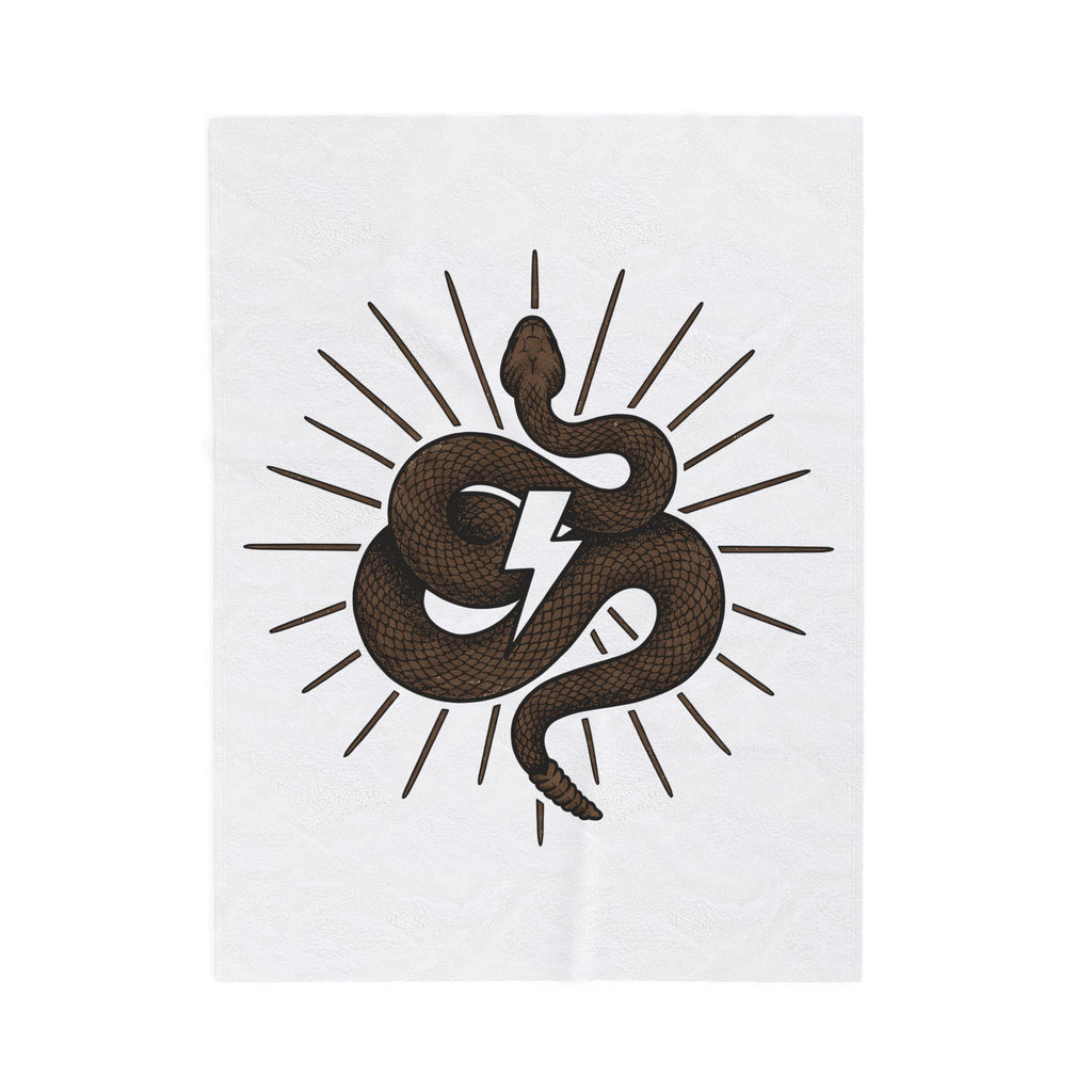 Snake Cowgirl Western Gift Boho Serpent Rodeo Fan Hippie Cowboy Vintage Lightning Bolt Blanket