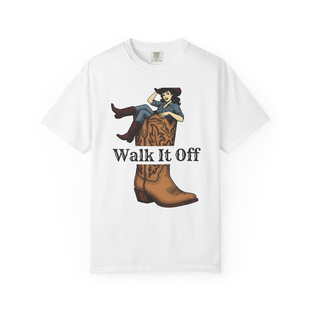 Cowgirl Boot Cowgirl Rodeo Gift Retro Boot Cowgirl Fan Western Rodeo Hand Drawn Hat T-Shirt