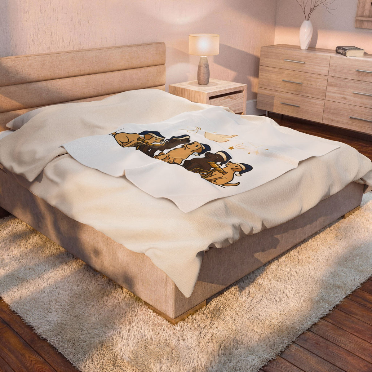 Labrador Pups Blanket Dog Stargazing Gift Women Adorable Cartoon Blanket Puppy Blanket Dog Fan Cute Blanket Astronomy Graphic Clean Binoculars