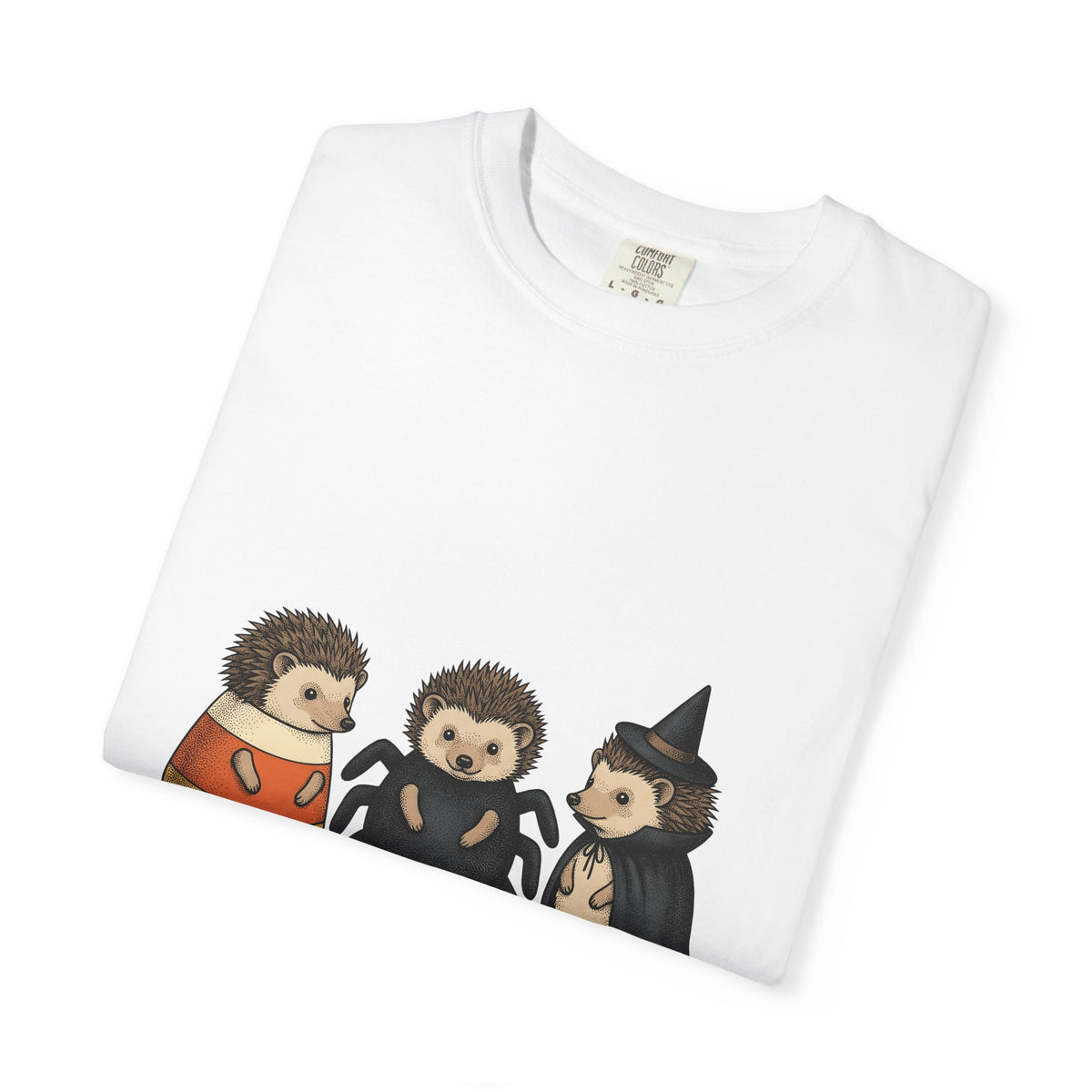 Porcupine Costumes T-Shirt Halloween Critter Gift Women Lovable T-Shirt Quill Pig T-Shirt Horror Fan Quilled Graphic T-Shirt Ink Drawing Wizard Hat