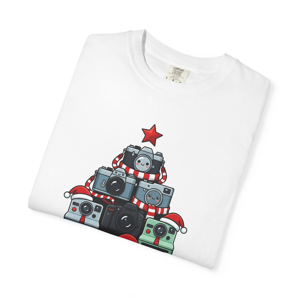 Camera Tree Christmas Photography Gift Kawaii Tree Camera Xmas Enthusiast Cute Photographic T-Shirt