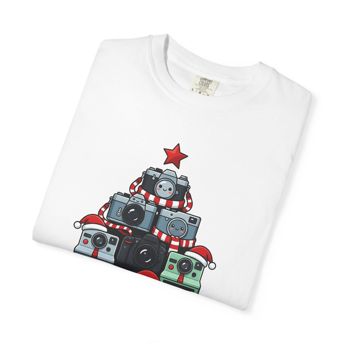 Camera Tree Christmas Photography Gift Kawaii Tree Camera Xmas Enthusiast Cute Photographic T-Shirt