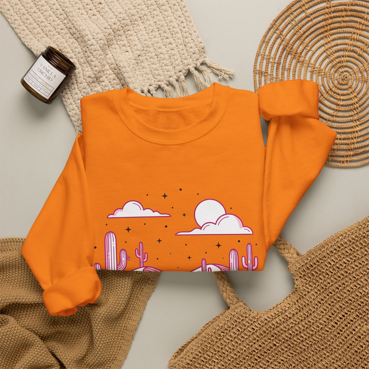 Desert Plant Desert Wilderness Gift Modern Cactus Desert Fan Succulent Wilderness Line Sweatshirt
