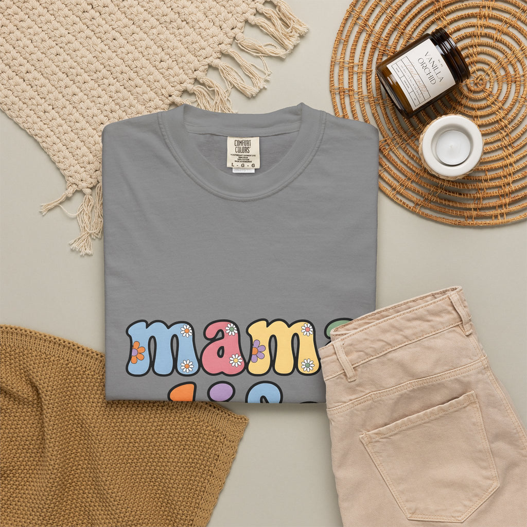 Bloom Typography T-Shirt Moms Relatives Gift Women Boho T-Shirt Typography T-Shirt Motherhood Enthusiast Bohemian T-Shirt Family Graphic Classic