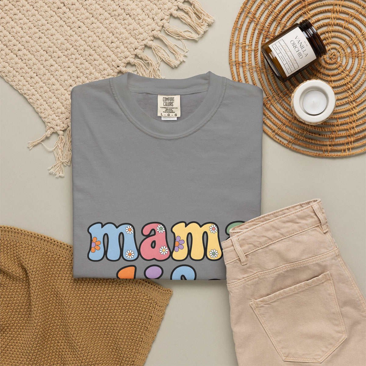 Bloom Typography T-Shirt Moms Relatives Gift Women Boho T-Shirt Typography T-Shirt Motherhood Enthusiast Bohemian T-Shirt Family Graphic Classic