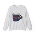 Heart Mug Holiday Coffee Gift Hand Drawn Mug Christmas Fan Coffee Cup Vintage Plaid Sweatshirt