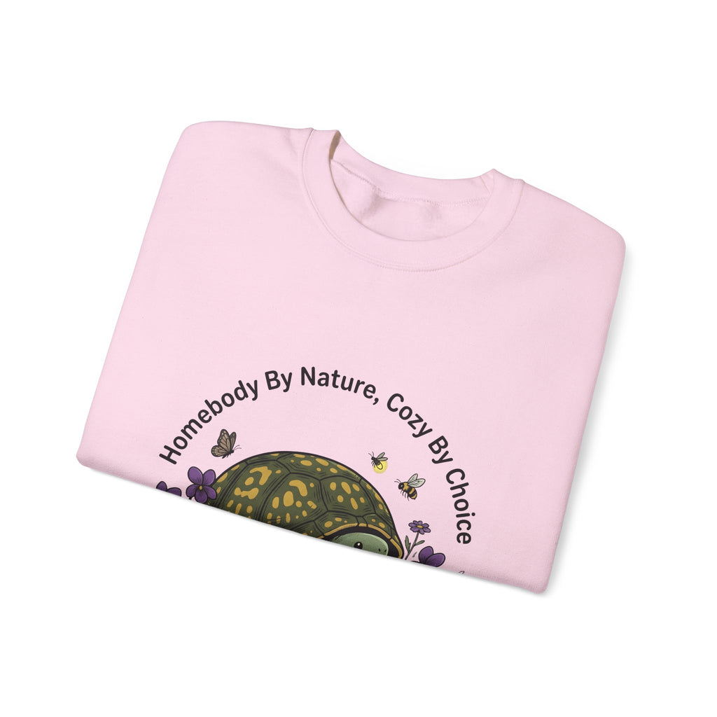 Turtle Cozy Sweatshirt Funny Animal Gift Women Whimsical Sweatshirt Turtle Sweatshirt Humor Fan Cartoon Sweatshirt Wildlife Graphic Hand Drawn Flowers Sweatshirt