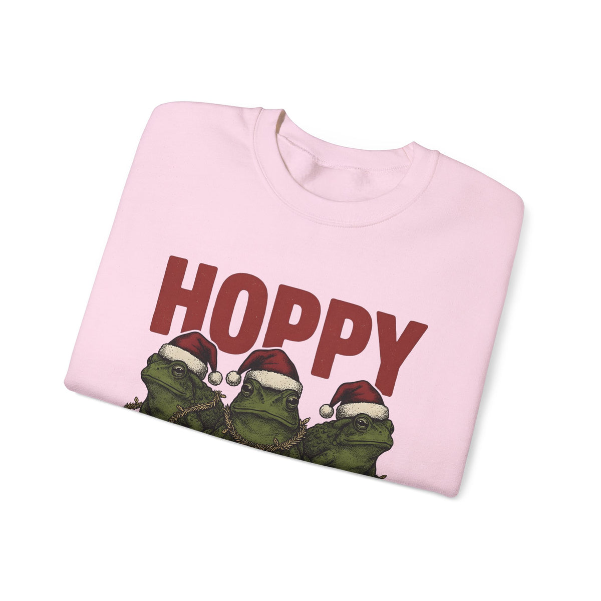 Frog Holiday Hats Christmas Wildlife Gift Hand Drawn Toad Xmas Fan Illustrated Animal Line Sweatshirt