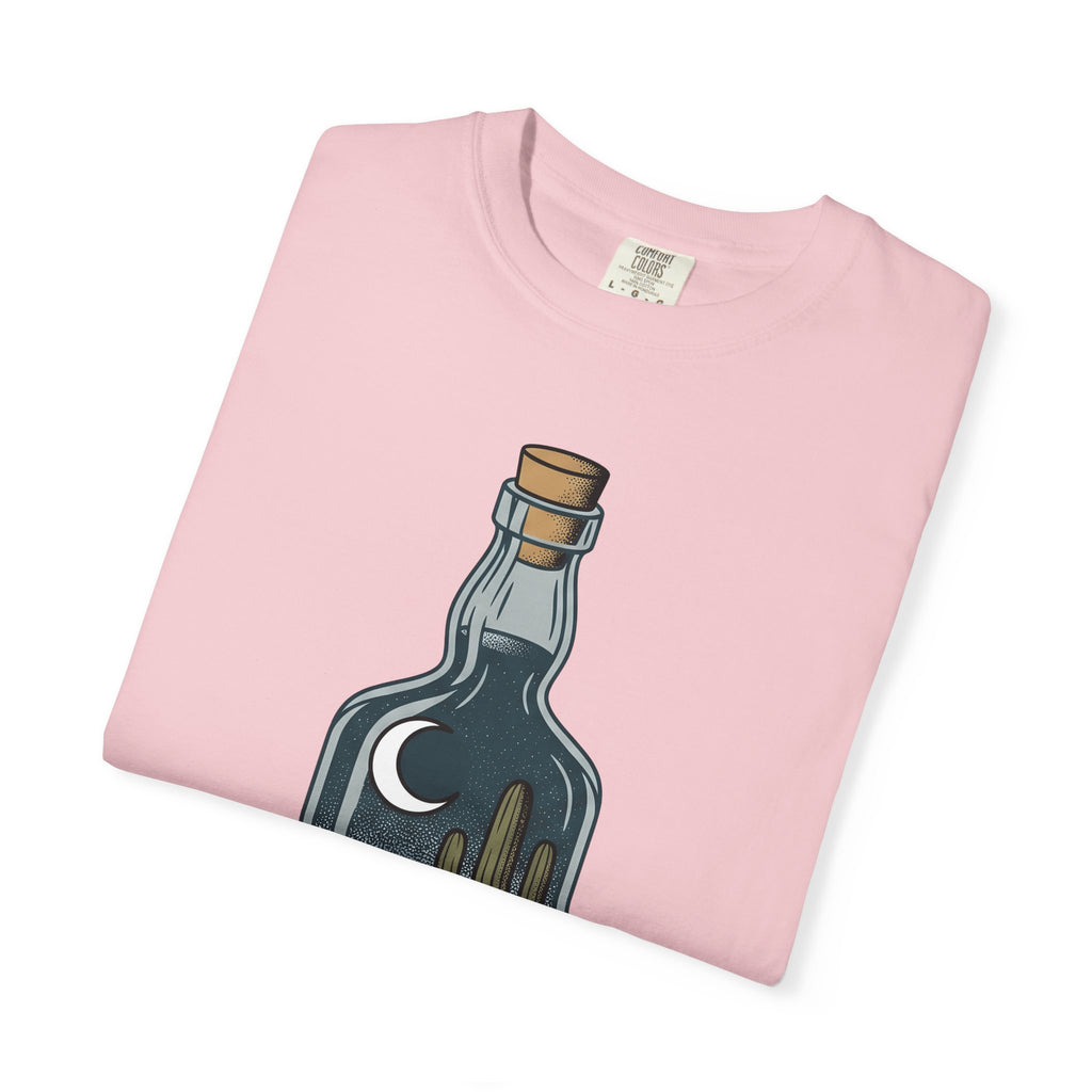 Desert Bottle T-Shirt Cowgirl Ranch Gift Women Illustrative Tattoo T-Shirt Canteen T-Shirt Cowboy Fan Tattooed T-Shirt Farm Graphic Hand Drawn Moon