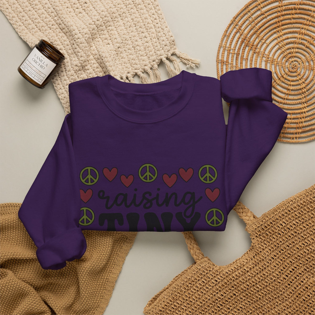 Peace Heart Motif Sweatshirt Moms Relatives Gift Women Folk Sweatshirt Harmony T