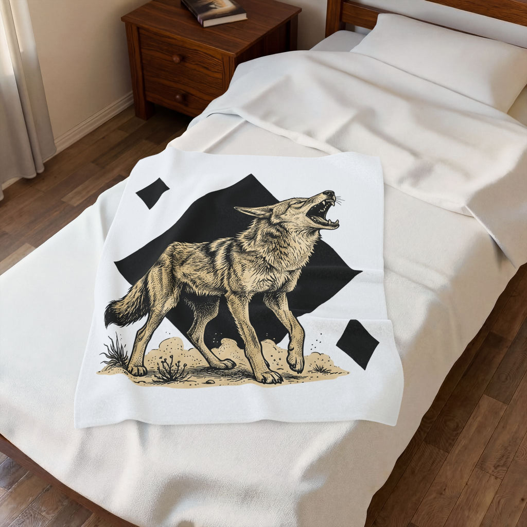 Howling Wolf Blanket Wolf Pets Gift Women Sketch Blanket Gray Wolf Blanket Wolf Fan Canine Graphic Blanket Hand Drawn Shape Blanket